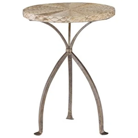 Round Chairside Table with Parrot Fish Scale Top
